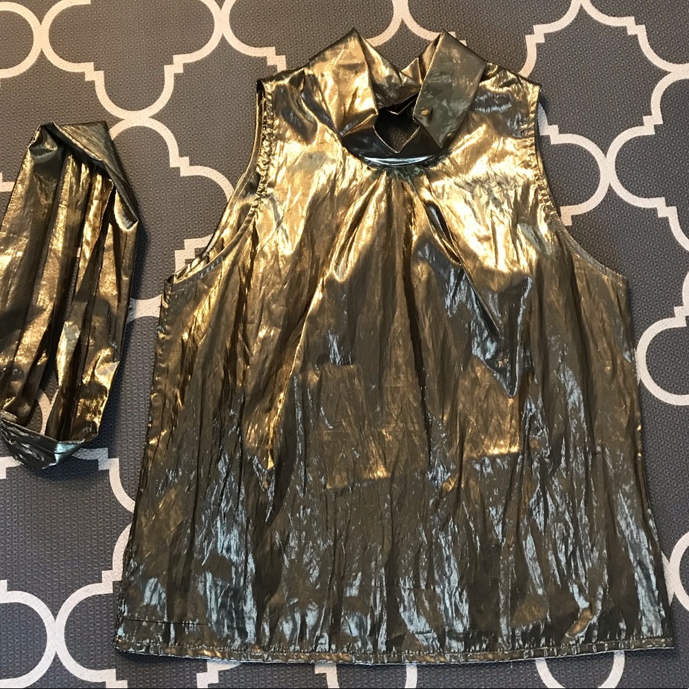 Metallic Gold Disco Shiny Blouse